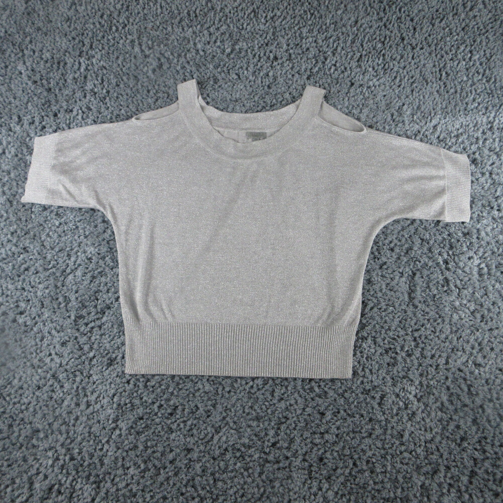 Joseph A. Shirt Womens Extra Large Gray Heather Cold Shoulder Short Sleeve NWT